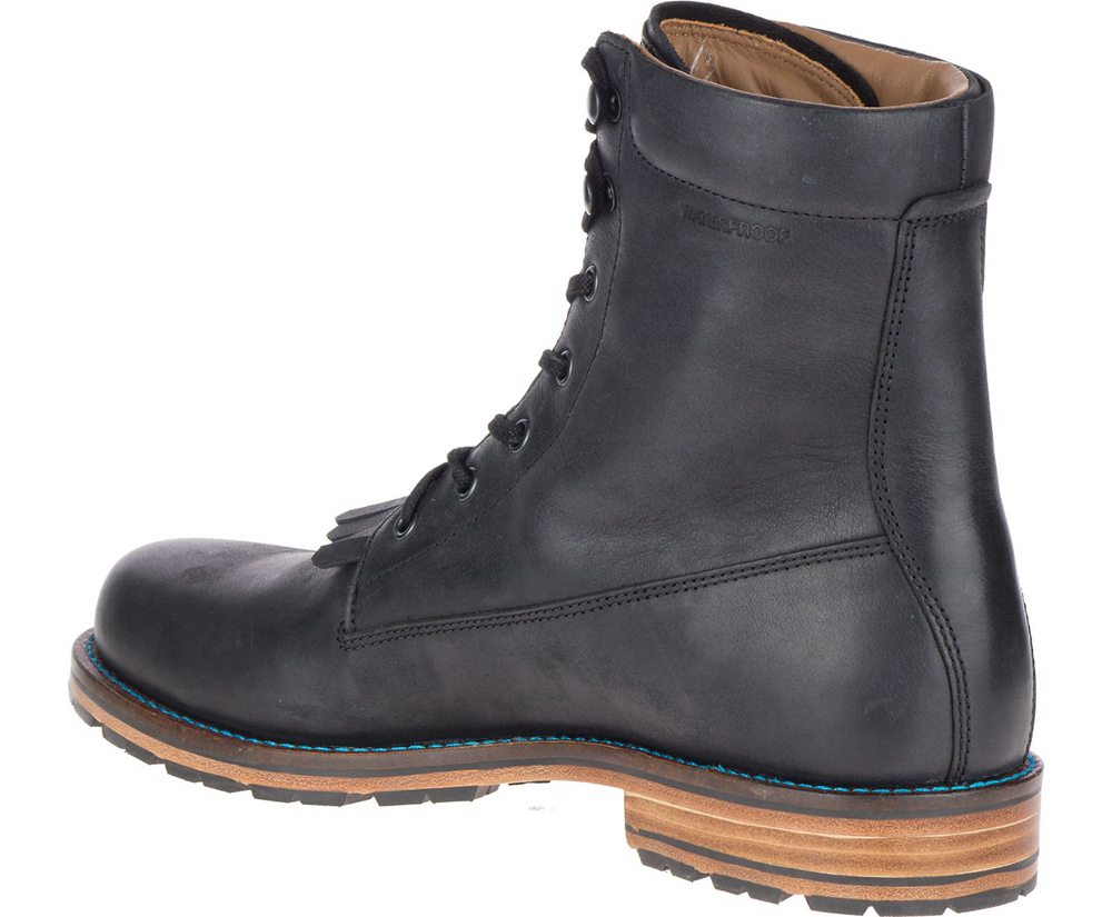 Botas Homem - Merrell Wayfarer Lace Couro - Pretas - BHY637528